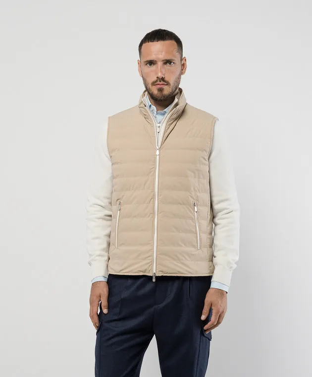 Brunello Cucinelli Beige quilted down vest