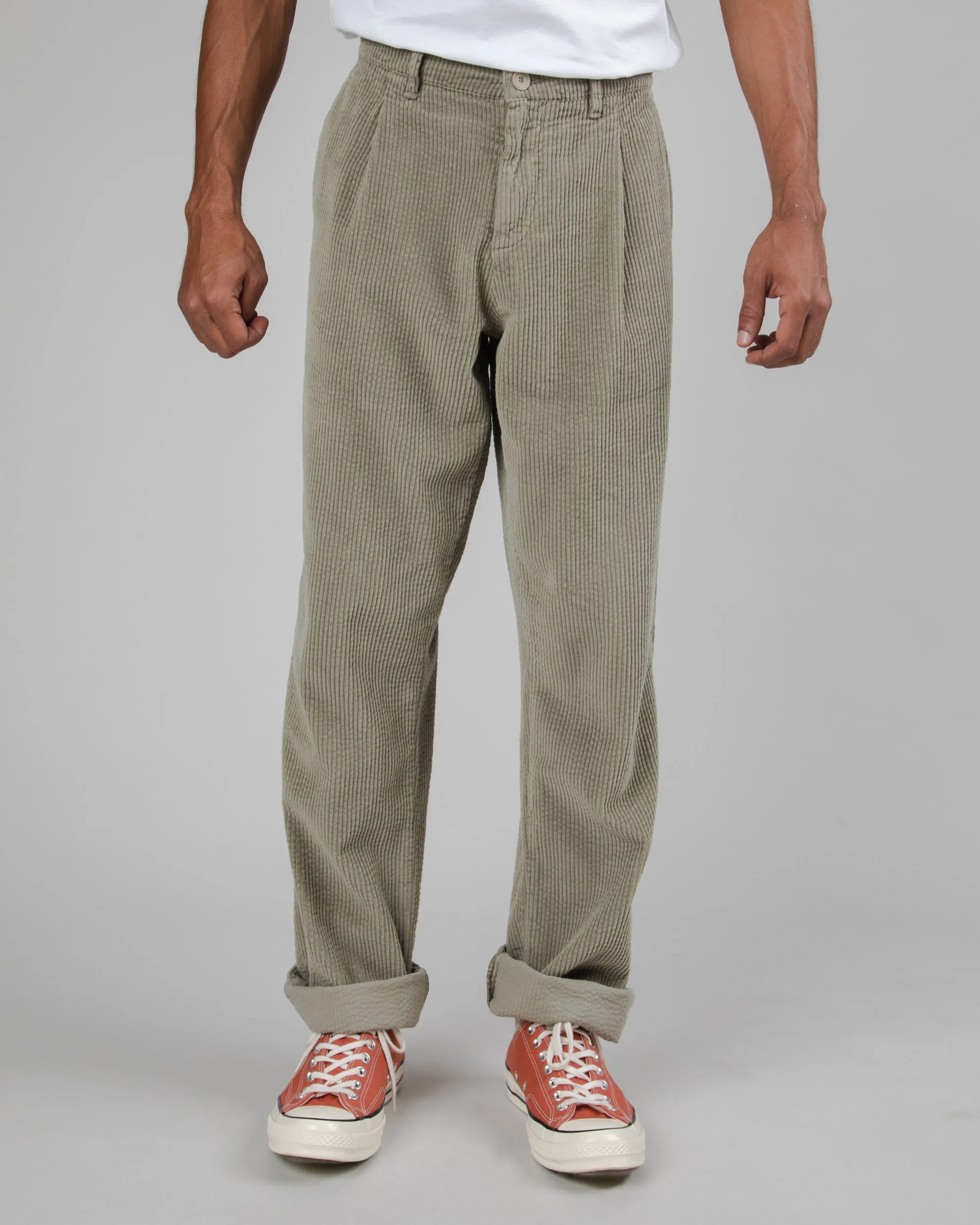 Corduroy Pleated Chino Pale Green