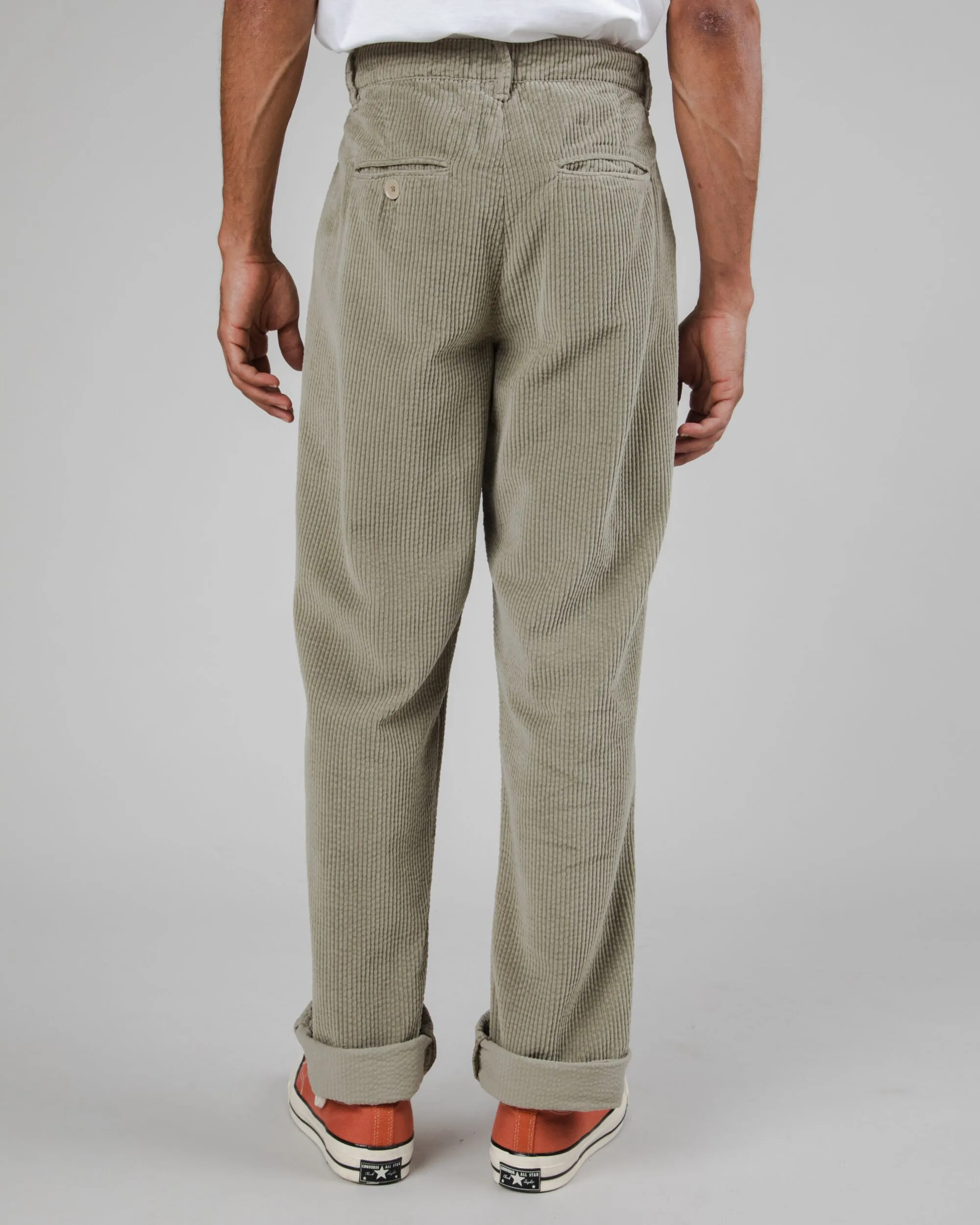 Corduroy Pleated Chino Pale Green