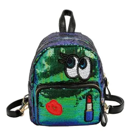 Cute Cartoon Eyes Sequin Small Student Children Backpack