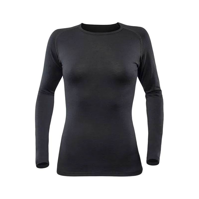 Devold Camiseta de manga larga Breeze Merino 150 (Negro) para mujer