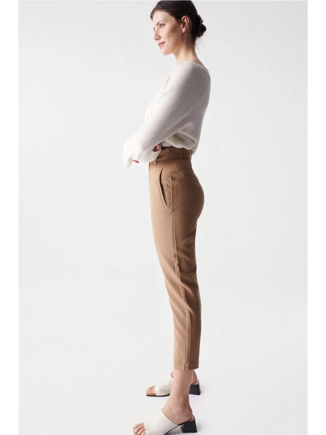 PANTLAON SALSA MUJER SLIM CINTURA ALTA CAMEL