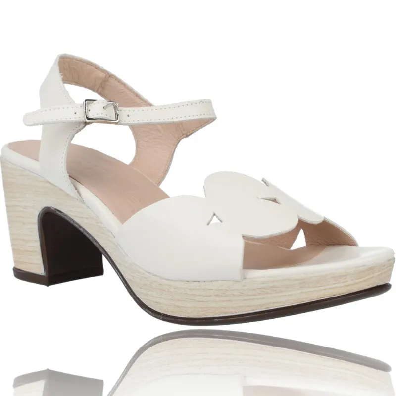 SANDALIAS DE PIEL CON TACóN Y PLATAFORMA PARA MUJER DE WONDERS F5880P
