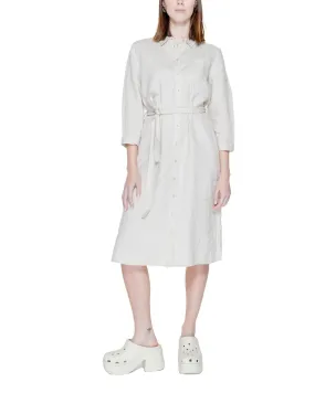 Street One Linen Button-Up Dress with 3/4 Sleeves